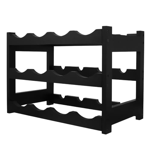 Ciieeo Weinregal Aus Bambus Für Die Arbeitsplatte 3 Stöckig Schwarzer Weinhalter Für Flaschen Lagerregal Für Die Arbeitsplatte Ständer Organizer Für Küchenschrank Bar von Ciieeo