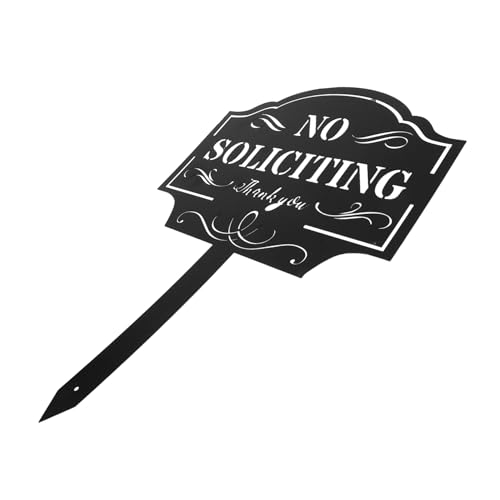 Ciieeo Wetterfestes No Soliciting Metallschild mit Erdspieß Dekoratives Gartenschild für Außenbereich und Haustür Wetterbeständiges Warnschild für draußen Langlebige Metallwarnung Ciieeo Wetterfestes No Soliciting Metallschild mit Erdspieß Dekoratives Gartenschild für Außenbereich und Haustür Wetterbeständiges Warnschild für draußen Langlebige Metallwarnung von Ciieeo