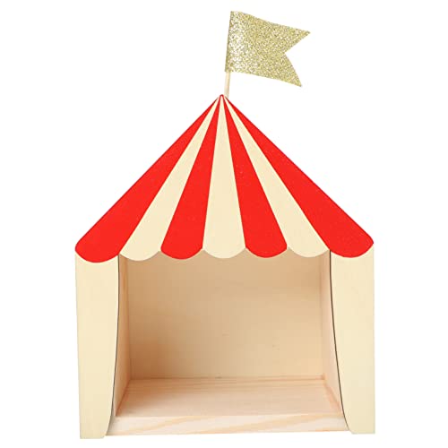 Ciieeo Zirkus Chalet Zirkus Hütte Ornament Holz Zirkus Hütte Zirkus Ornament Deko Kinderzimmer Dekoration Holz Zirkus Modell Wandregal Für Kinderzimmer Zirkus von Ciieeo