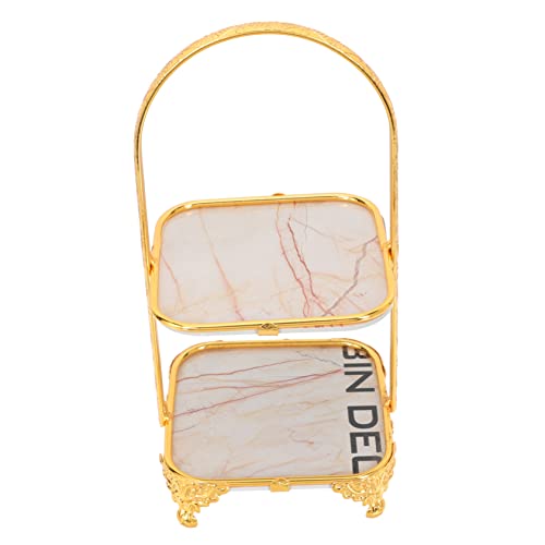 Ciieeo Zweistöckiger Quadratischer Dessertständer aus Hochwertigem Stilvoller Cake Display Stand für Hochzeit Geburtstag Party als Party Dessert Holder Langlebig und Sicher von Ciieeo