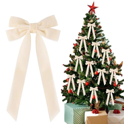 12 x Samtschleifen, Weihnachtsbaumschmuck, 12,7 x 25,4 cm, Weihnachtsschmuck für Baum, Zuhause, Kokette, Zimmer, Geburtstag, Party, Haustür, Hochzeit, Urlaub, Dekoration 12 x Samtschleifen, Weihnachtsbaumschmuck, 12,7 x 25,4 cm, Weihnachtsschmuck für Baum, Zuhause, Kokette, Zimmer, Geburtstag, Party, Haustür, Hochzeit, Urlaub, Dekoration von Cikiki
