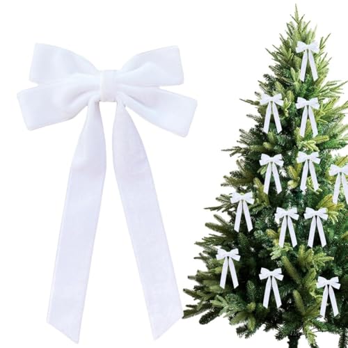12 x Samtschleifen, Weihnachtsbaumschmuck, 12,7 x 25,4 cm, Weihnachtsschmuck für Baum, Zuhause, Kokette, Zimmer, Geburtstag, Party, Haustür, Hochzeit, Urlaub, Dekoration 12 x Samtschleifen, Weihnachtsbaumschmuck, 12,7 x 25,4 cm, Weihnachtsschmuck für Baum, Zuhause, Kokette, Zimmer, Geburtstag, Party, Haustür, Hochzeit, Urlaub, Dekoration von Cikiki