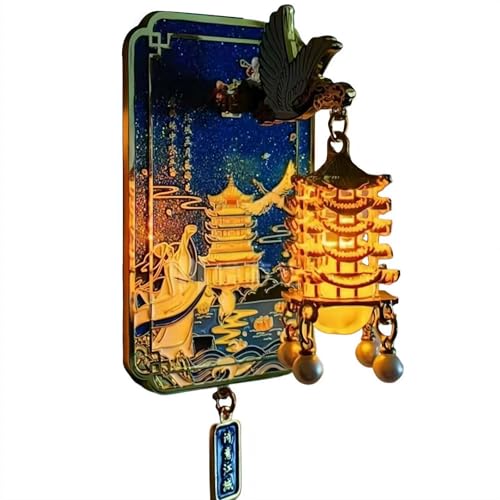 Gelber Kranichturm, leuchtende Laterne, Kühlschrankmagnet, rosa Kranich-Tanzschlangen, Kirschblüte, Metall, magnetische Dekoration, 3D-chinesische Architektur, Wahrzeichen, Souvenir für Küche, Büro Gelber Kranichturm, leuchtende Laterne, Kühlschrankmagnet, rosa Kranich-Tanzschlangen, Kirschblüte, Metall, magnetische Dekoration, 3D-chinesische Architektur, Wahrzeichen, Souvenir für Küche, Büro von Cikiki