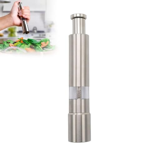Mini-Salz- und Pfeffermühlen-Set, Edelstahl, Meersalz- und Pfeffermühle mit Druckknopf-Mühle für Zuhause, Restaurant, Camping, Reisen, Kochen, Grillen Mini-Salz- und Pfeffermühlen-Set, Edelstahl, Meersalz- und Pfeffermühle mit Druckknopf-Mühle für Zuhause, Restaurant, Camping, Reisen, Kochen, Grillen von Cikiki