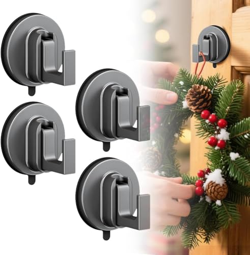 Saugnapfhaken für Kränze, Weihnachtsdekorationen, kein Bohren, Saugnapfhaken für Duschtücher, starker Saugnapf, Kranzaufhänger für Haustür, Glas, Fenster, Spiegel, Badezimmer, Wand Saugnapfhaken für Kränze, Weihnachtsdekorationen, kein Bohren, Saugnapfhaken für Duschtücher, starker Saugnapf, Kranzaufhänger für Haustür, Glas, Fenster, Spiegel, Badezimmer, Wand von Cikiki