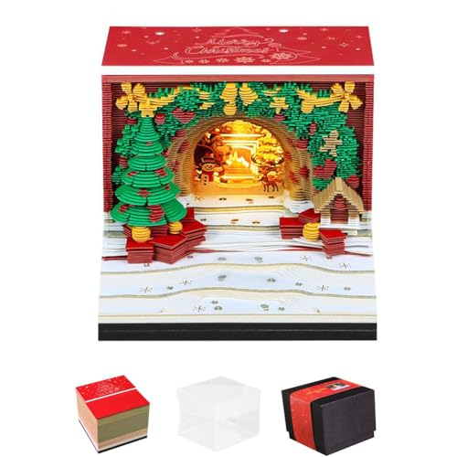 Time Piece Kalender 2026, 3D-Kalender 2026, Weihnachtskamin mit LED-Lichtern, DIY-Papierschnitzerei, Kunst, Notizblock, Schreibtischdekoration, Geschenk für Weihnachten, Geburtstag Time Piece Kalender 2026, 3D-Kalender 2026, Weihnachtskamin mit LED-Lichtern, DIY-Papierschnitzerei, Kunst, Notizblock, Schreibtischdekoration, Geschenk für Weihnachten, Geburtstag von Cikiki