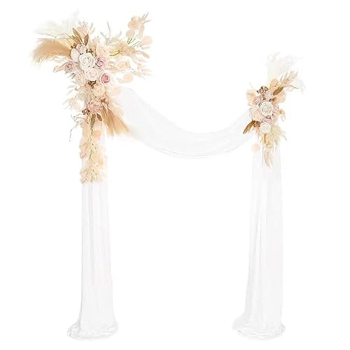 edding Bogenblumen-Set, künstliche Blumen mit Chiffon, Hochzeitsbogen Vorhänge Zeremonie Laube für Hochzeit von Cikiki
