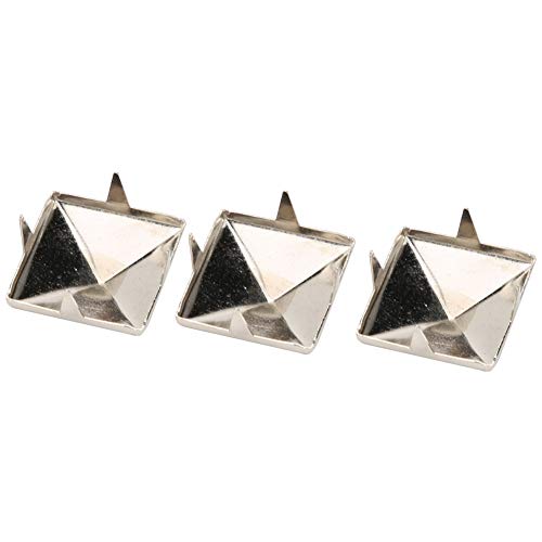 100 Stück Pyramidennieten, 4 Backennieten für Punk-Handwerk, Leder, Kleidung, Schuhe, Dekoration (10 mm, Silber) von Cikonielf