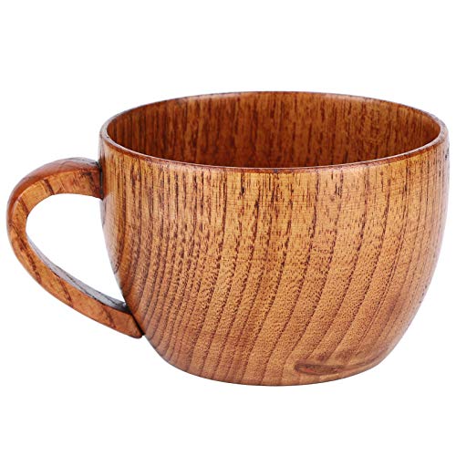 100ml Naturholz Tasse Holz Kaffee Bierkrüge mit Griff Verbrühschutz Frühstück Milch Milch Haushalt Trinkbecher 3,5 x 2,6in von Cikonielf