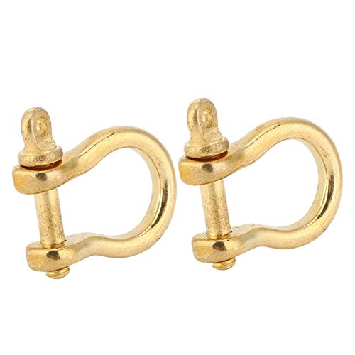 2 Set Ankerschäkel Reines Messing U-Typ Kettenschäkel Schraube Stift Bogenschäkel Schlüsselring Haken Goldene Verbindungsschnalle von Cikonielf