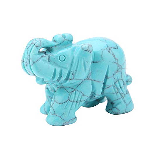 Cikonielf 2 inch Naturstein Elefant Jade Stein Craving Glücklichen Elefanten Feng Shui Statue Geschnitzte Edelsteine Elefant Figur für Reichtum glückliche Figuren Skulpturen Home Decor(#1) von Cikonielf