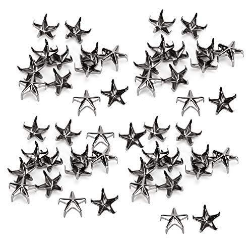 Cikonielf 200Pcs Metall Nieten Selbstklebende Nieten Star Claw Handpress Spikes DIY Basteln für DIY Scrapbooking Dekoration Zubehör(Pistole Schwarz) von Cikonielf