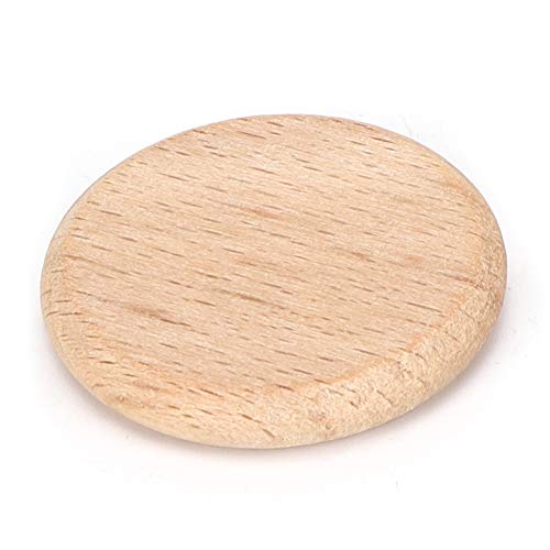 50 Stück runde Holzspäne Einfache glatte Kanten Natürliche Holzscheiben Plattendekoration Runde Holzleere Scheiben Buche Chip DIY handgefertigte Dekoration Zubehör(3,8 cm) von Cikonielf