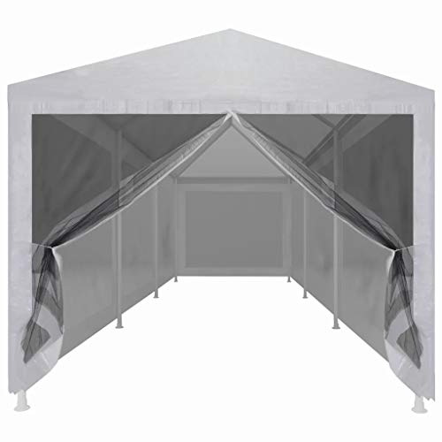 9x3m Garten Faltpavillon Festzelt Partyzelt Hochzeit Tragbare Garage Carport Shelter Baldachin Outdoor Stahlrahmen Wasserdicht mit 8 Netz-Seitenwänden 9x3x2.55m von Cikonielf