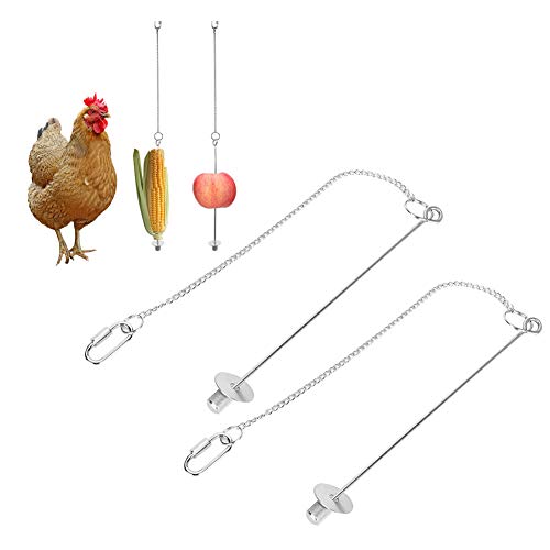 2pcs Pet Huhn Edelstahl Obst Gemüse Mais Gabel Futtersuche Food Tool Hanging Feeder für Hens Birds von Cikonielf