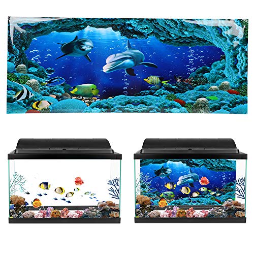 Cikonielf Aquarium Hintergrund Poster PVC Kleber Unterwasser Meer Welt Gemälde Aquarium Hintergrund Poster Aufkleber Hintergrund Dekoration(91x50cm) von Cikonielf