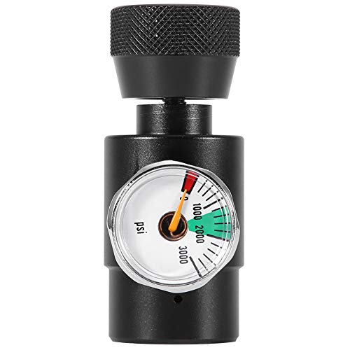 Cikonielf CO2-Nachfülladapter, CO2-Fülltank Zylinder Nachfülladapter-Anschlusskit Für Nachfülladapter Zylinder-Tankstellen-Anschlusskit(Schwarzer Adapter mit Messgerät) von Cikonielf