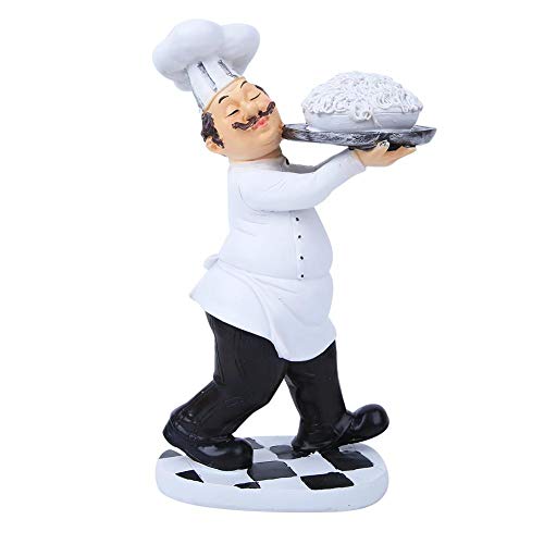 Cikonielf Chef Ornament Statue Chef Statue Figur Ornamente Kunstharz Dekorativen Ornamenten French Chef Figuren Home Küche Bar Restaurant Dekor (#2) von Cikonielf