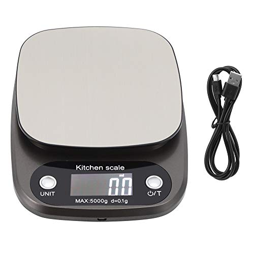 Cikonielf Elektronische Waage,Multifunktions-LCD-Digitalwaage für Lebensmittelwaagen 5 kg/0,1 g Gewicht Gramm und Unzen zum Kochen und Backen in der Küche von Cikonielf