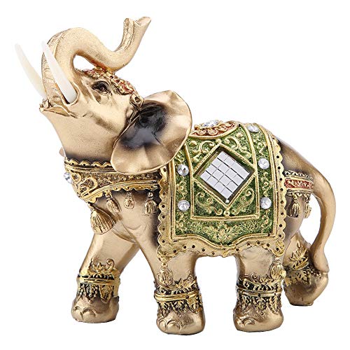 Cikonielf Glücklicher Reichtum Elefant Statue Feng Shui Grüner Elefant Statue Skulptur Reichtum Figur Geschenk Home Decoration Collection(L) von Cikonielf