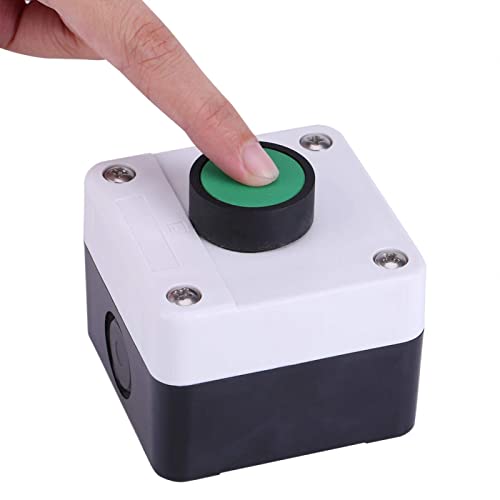 Cikonielf Grüner Druckknopfschalter Wetterfester Druckknopfschalter Station Box One-Button-Steuerung für Toröffner von Cikonielf