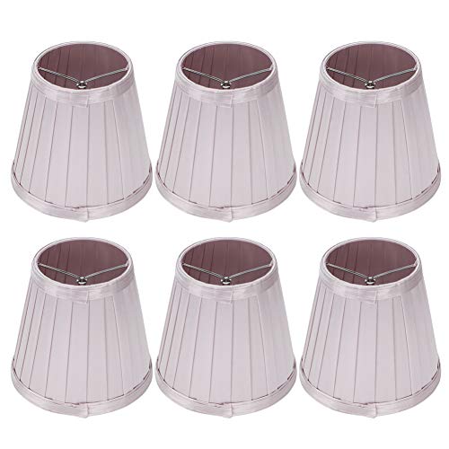 Cikonielf Lampenschirm,6 Stück Lampenschirm Stoff Lichtschirm für E14 Bulb Interface Wandleuchte Deckenleuchte Abdeckung Ersatz Lila von Cikonielf
