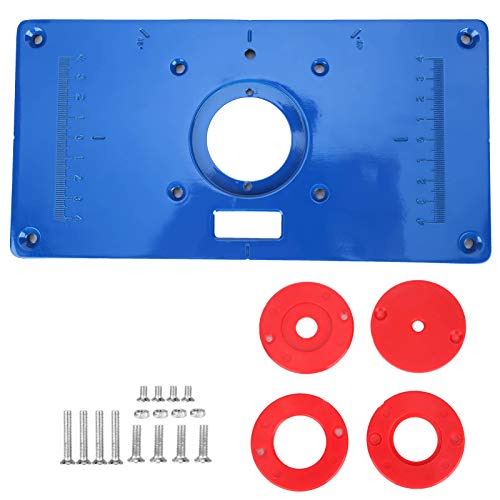 Cikonielf Router Tisch Einsatzplatte Aluminium ABS Holzbearbeitungsmaschine Flip Plate Multifunktions Router Tisch Tischplatte 9.3x4.7in von Cikonielf