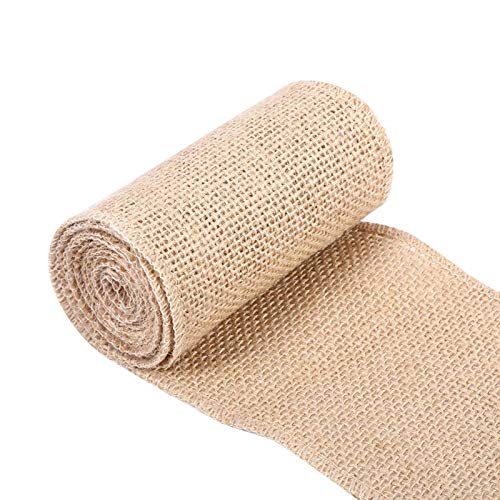 Cikonielf Sackleinen Tischläufer Vintage Natur Hessische Jute Sackleinen Band Tischläufer Bastelstuhl Weihnachtshochzeitsfeier Home Tischdekoration(30cm*5m) von Cikonielf