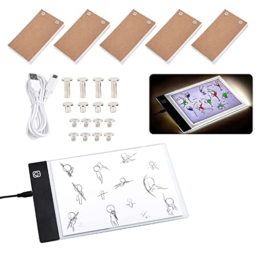 Handzeichnung LED-Tafel Ultradünne A6 Kinder USB Flip Book Kit Set Malerei Kunst liefert Zeichenbrett(USB) von Cikonielf