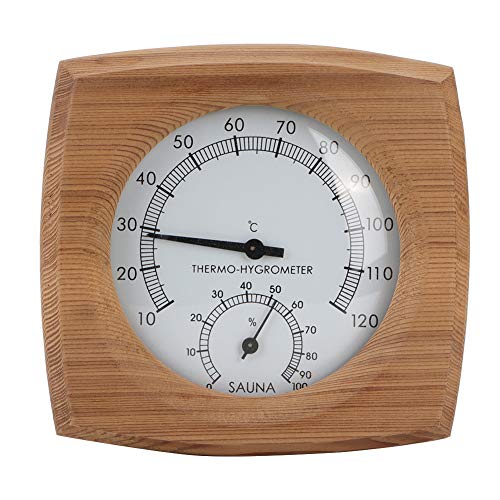 Innen-Holz-Thermo-Hygrometer-Thermometer 2-in-1-Saunathermometer und Hygrometer-Dampfbad Saunaraumzubehör von Cikonielf