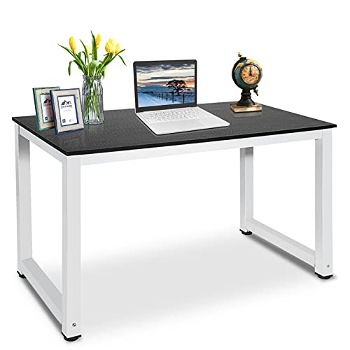 PC-Schreibtisch, Moderne Walnuss Holz & Metall Computer PC Home Office Schreibtisch/Studiertisch Schlafzimmer 120 x 60 x 74 cm (L x B x H) schwarz von Cikonielf