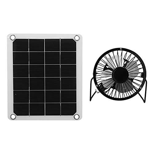 Solarpanel-Kit, 10W Photovoltaik-Solarpanel-Ladegerät-Kit mit Lüfter Dual-USB-Buchsen von Cikonielf