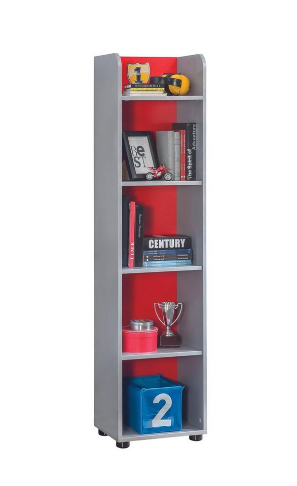 Cilek Bücherregal Pitstop, Modell Pitstop, Breite 39 cm, Fünf Ablagefächer, mit Aufdruck von Cilek