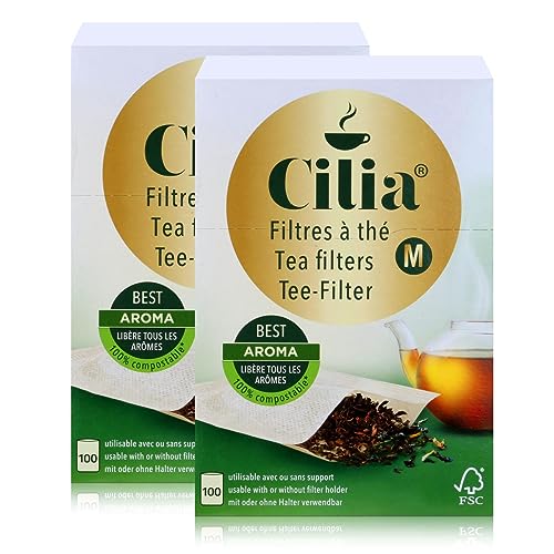 CILIA® Teefilter 100Stk. Grösse M mit/ohne Halter verwendbar ( 2er Pack ) von Cilia