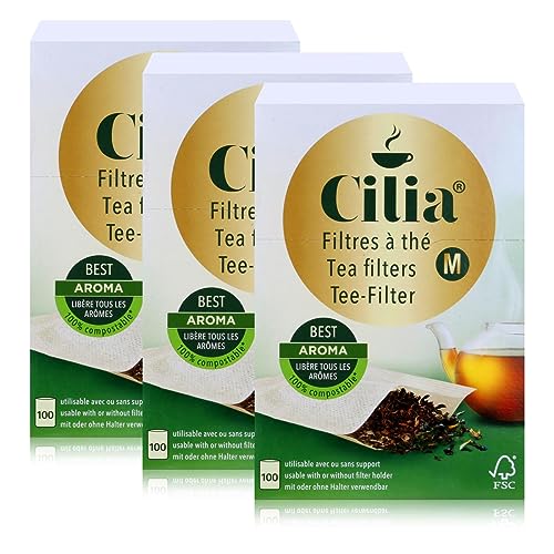 CILIA® Teefilter 100Stk. Grösse M mit/ohne Halter verwendbar ( 3er Pack ) von Cilia