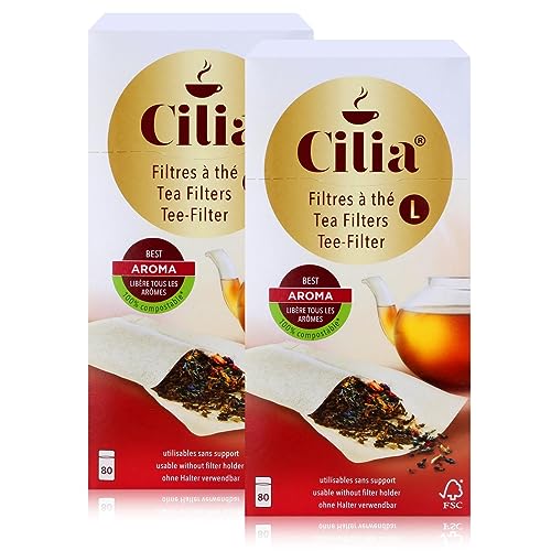 CILIA® Teefilter 80 Stk. Grösse L ohne Halter verwendbar (2er Pack) von Cilia