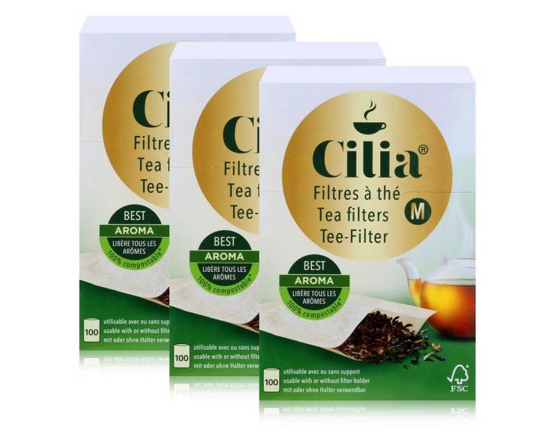 Cilia Teesieb CILIA® Teefilter 100Stk. Grösse M mit/ohne Halter verwendbar (3er Pac von Cilia