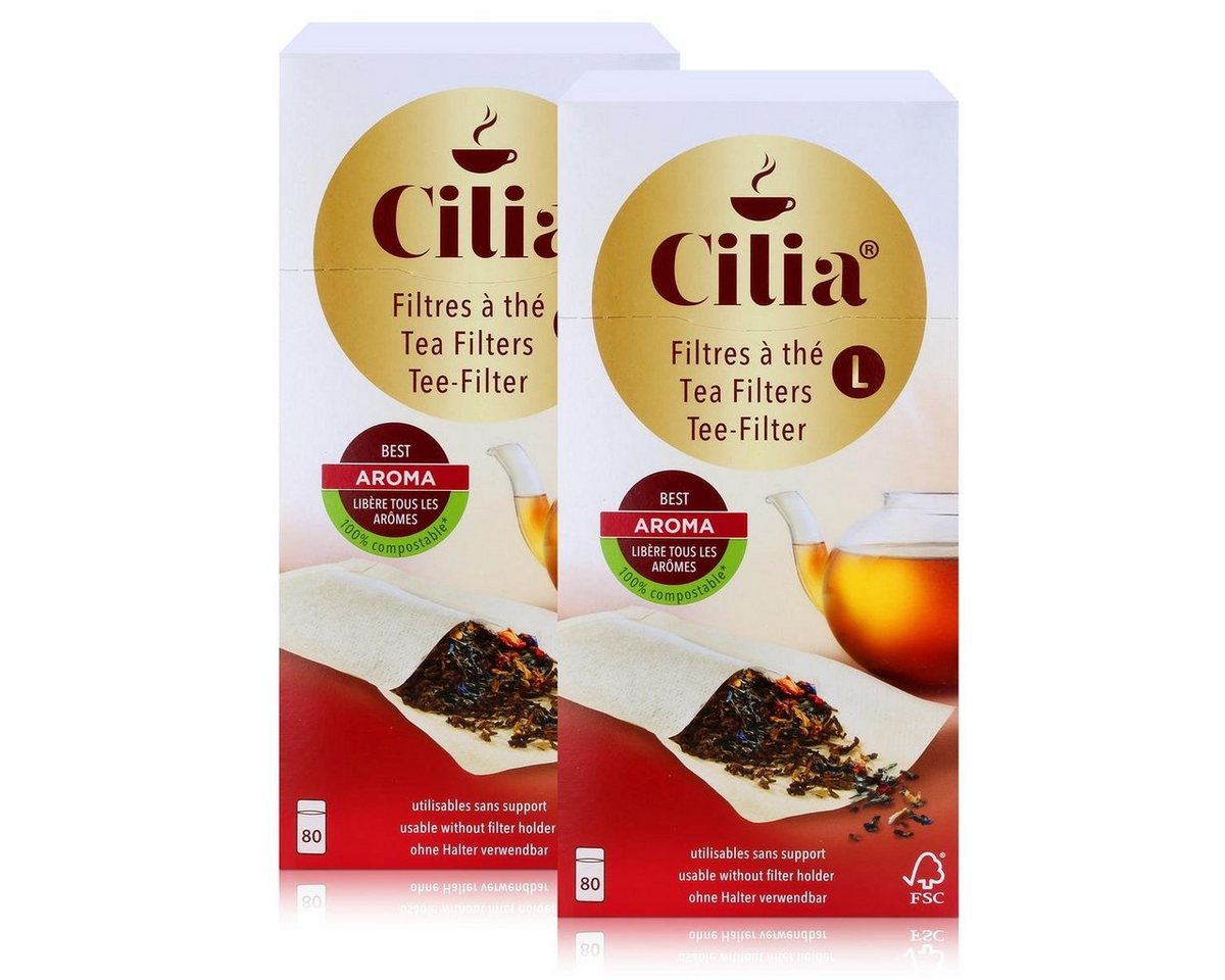Cilia Teesieb CILIA® Teefilter 80 Stk. Grösse L ohne Halter verwendbar (2er Pack) von Cilia