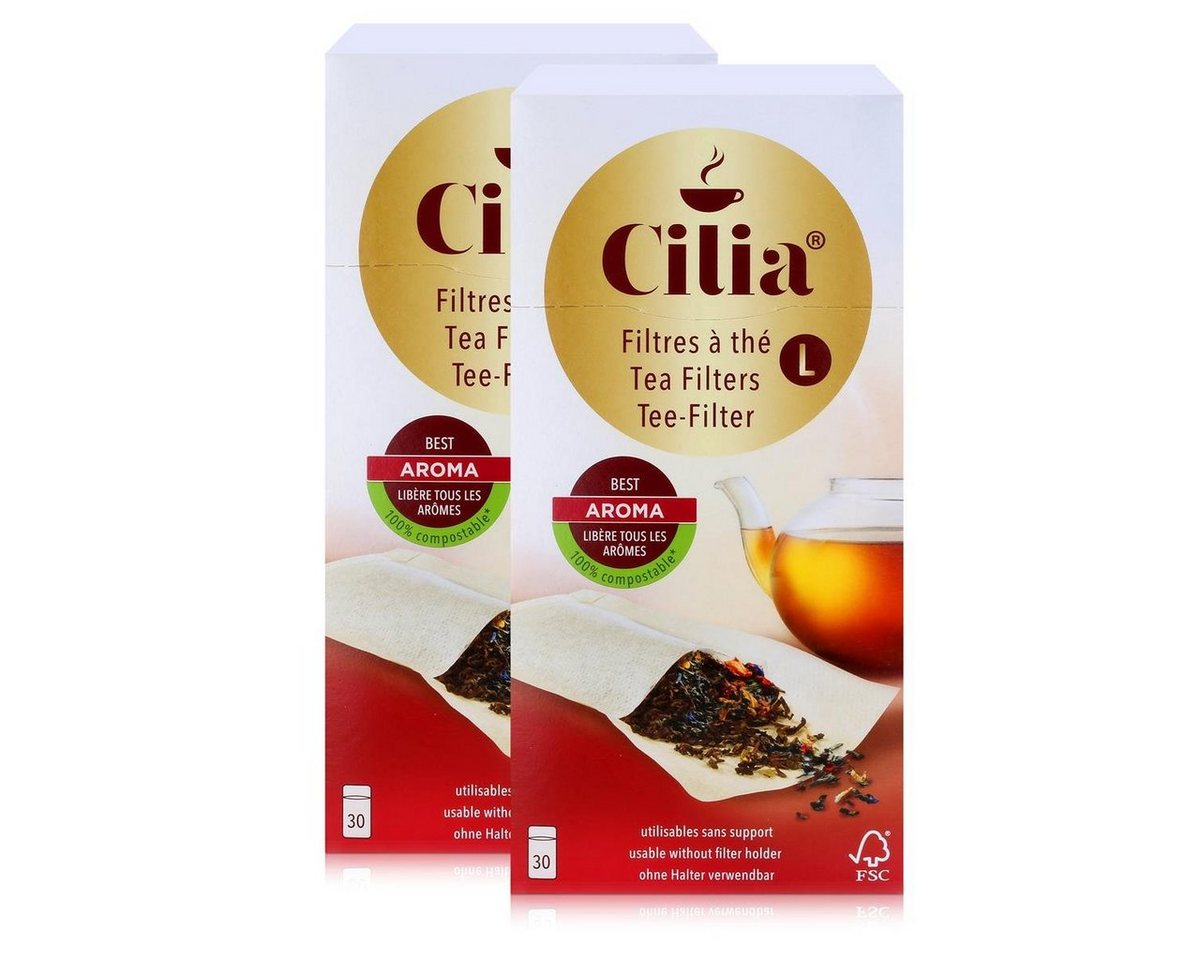 Cilia Teesieb CILIA Teefilter 30 Stk. Grösse L ohne Halter verwendbar (2er Pack) von Cilia