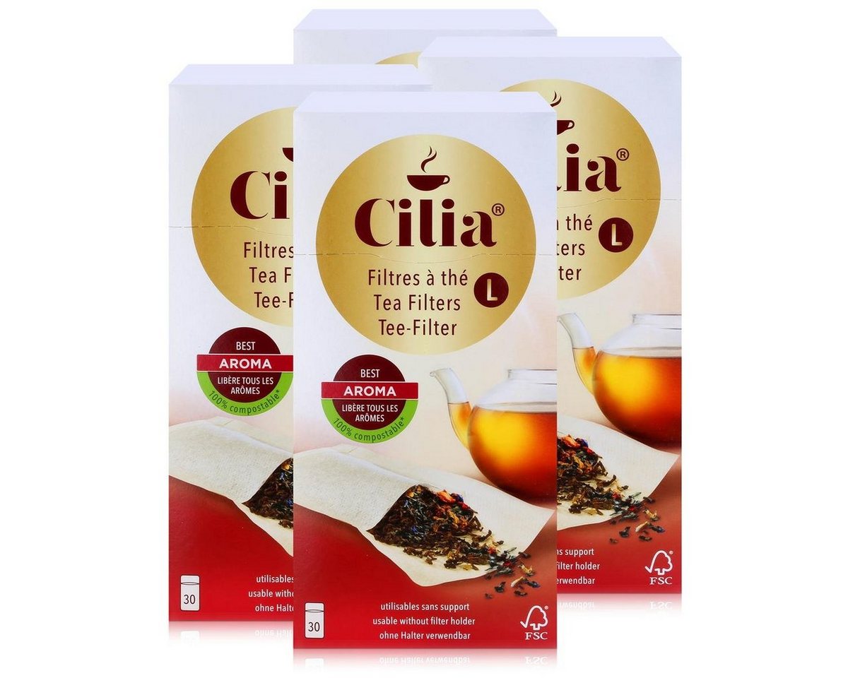 Cilia Teesieb CILIA Teefilter 30 Stk. Grösse L ohne Halter verwendbar (4er Pack) von Cilia