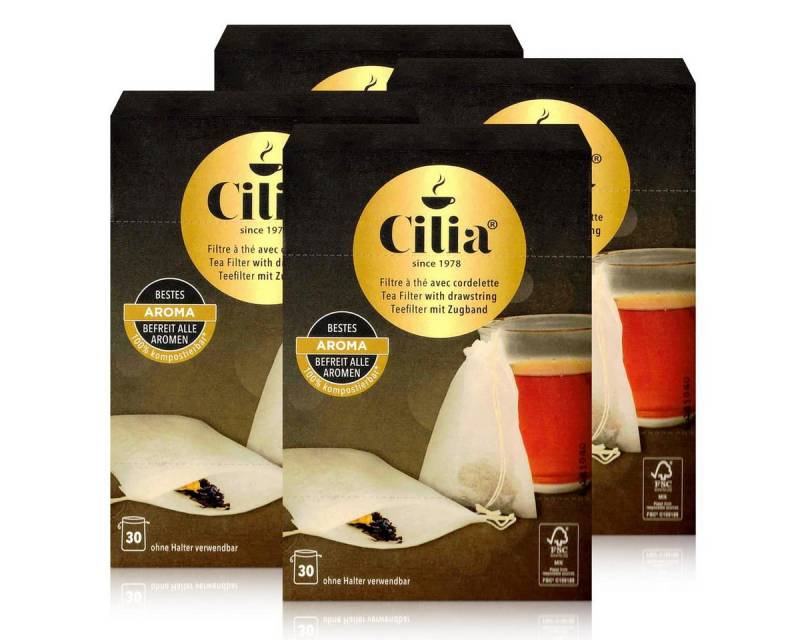 Cilia Teesieb CILIA Teefilter 30 Stück ohne Halter verwendbar (4er Pack) von Cilia