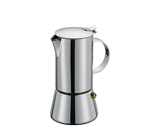 Cilio AIDA Espressokocher 4 Tassen | Edelstahl poliert | für alle Herdarten, auch Induktion geeignet | Ø 9cm, H:17,5cm | italienische Kaffeemaschine | Cafetera von Cilio