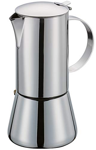 Cilio AIDA Espressokocher 6 Tassen | Edelstahl poliert | für alle Herdarten, auch Induktion geeignet | Ø 9cm, H:17,5cm | italienische Kaffeemaschine | Cafetera | Mokka Maschine von Cilio