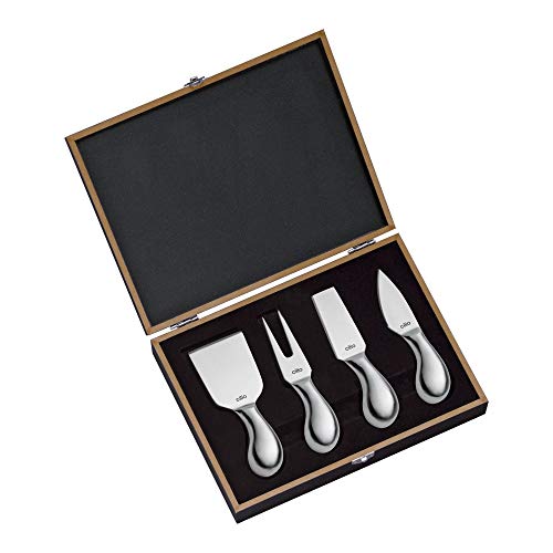 Cilio C294804 294804 Käsemesser-Set Piave 4-teilig, in Holz-Geschenkbox, Silber von Cilio