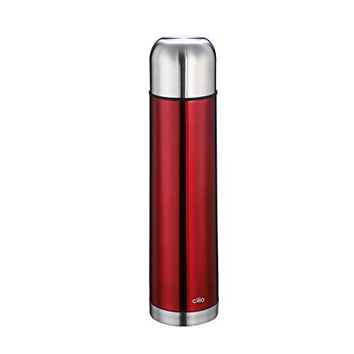 Cilio Colore Isolierflasche 1,0 L Edelstahl Rot von Cilio