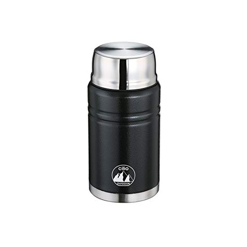 Cilio Container-KP0000 545616 Food Container Monte 750 ml schwarz, Edelstahl von Cilio