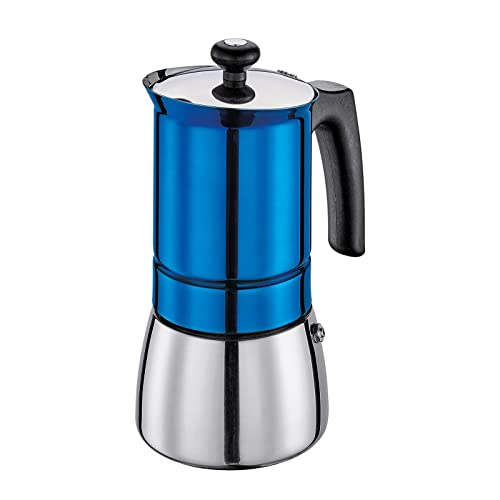 Espressokocher TOSCA 6 Tassen Kaffeebereiter Mokkakanne Induktion Blau cilio von Cilio