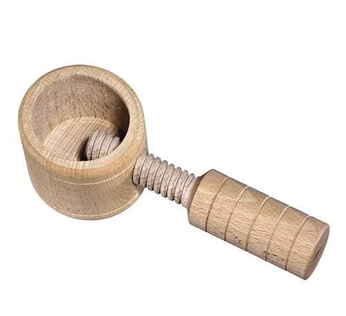 cilio Nussknacker SORRENTO | Buchenholz | Schraubstock-Knacker für Nüsse | Nuss knacken durch Drehen | Haselnussknacker manuell von Cilio