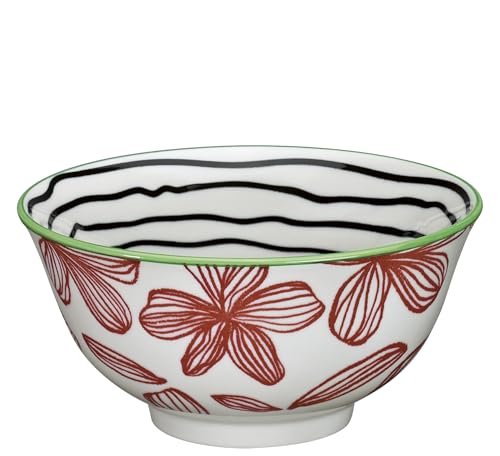 cilio Bowl AMICI Floral | Porzellan Schüssel bunt | Gebrannt bei 1300 °C | Ramen Schüssel | Spülmaschinen- und mikrowellengeeignet | Glasierter Boden | Müslischale | 7 cm/Ø 15,5 cm | 500 ml von Cilio