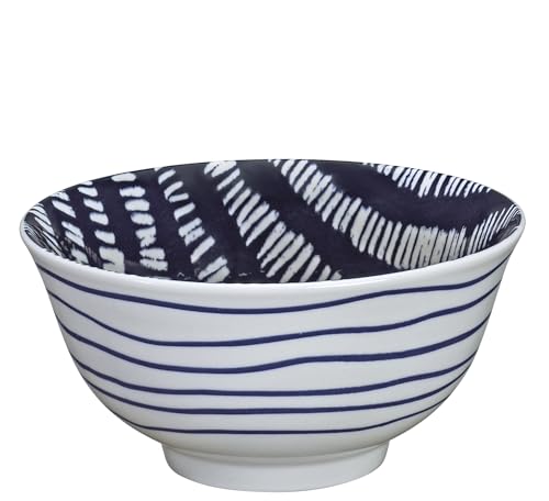 cilio Bowl AMICI Striche | Porzellan Schüssel bunt | Gebrannt bei 1300 °C | Ramen Schüssel | Spülmaschinen- und mikrowellengeeignet | Glasierter Boden | Müslischale | 7 cm/Ø 15,5 cm | 500 ml von Cilio